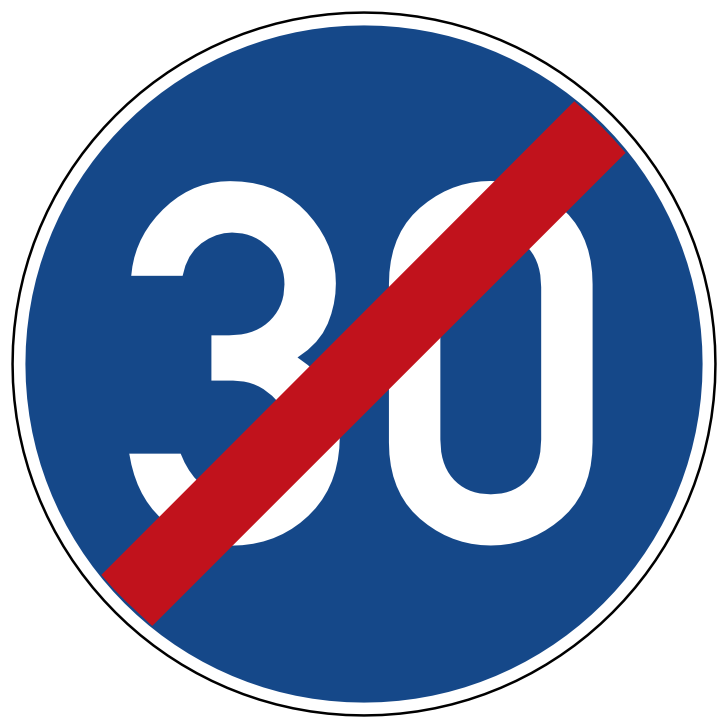 Dopravn znaka Konec nejni dovolen rychlosti C 6b. Pkazov dopravn znaka Konec nejni dovolen rychlosti ukonuje platnost znaky Nejni dovolen rychlost.