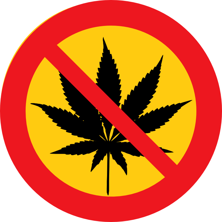 Znaka Zkaz marihuany . 
