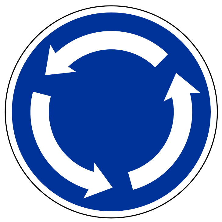 Dopravn znaka Kruhov objezd C 1. Dopravn znaka Kruhov objezd pikazuje jzdu po kiovatce s kruhovm objezdem ve smru ipek na znace zobrazench. Znaka je vdy doplnna znakou (P 4 nebo P 6).