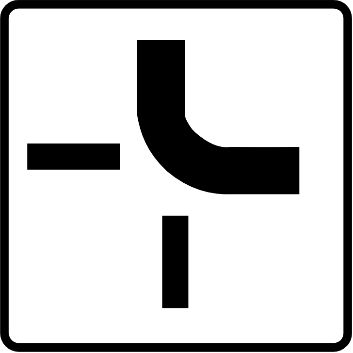 Dopravn znaka Tvar kiovatky 2b E 2b. Vodorovn dopravn znaka Tvar kiovatky vyznauje skuten tvar kiovatky a t hlavn a vedlej pozemn komunikaci.