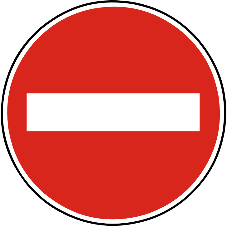 Dopravn znaka Zkaz vjezdu vech vozidel B 2. Zkazov dopravn znaka Zkaz vjezdu vech vozidel zakazuje vjezd v protismru do jednosmrn pozemn komunikace.